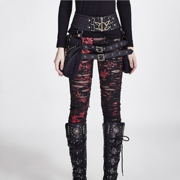 Punk Rave Insurrection Leggings Ripped Leggings Size 2XL - Picture 5 of 6